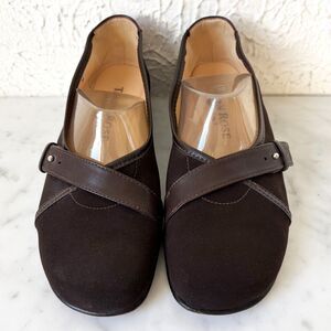 Taryn Rose Brown Leather/Fabric Women's 6 Wedge Comfort Shoes Made in Italy